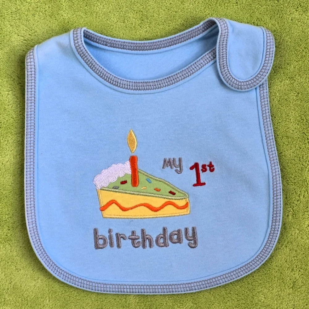 NWT 3x1st first Birthday BIBS set  Baby BOY Carter’s Waterproof Let's Party (Q6)